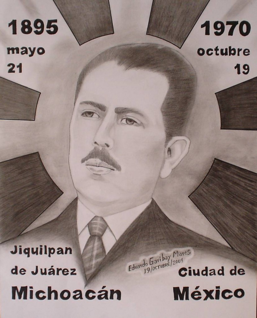 Lázaro Cárdenas Del Río. Dibujo a lápiz obra de Eduardo Garibay Mares. 2004
