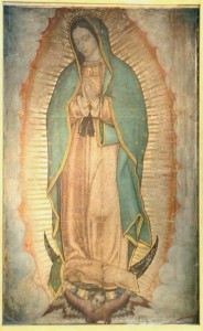 María Santísima de Guadalupe. Milagrosa imagen venerada en la Insigne y Nacional Basílica de Santa María de Guadalupe, del cerro del Tepeyac