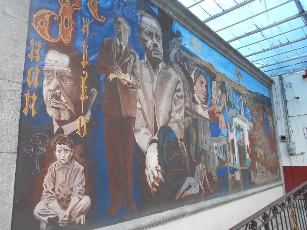 Mural a Juan Rulfo en San Gabriel, Jalisco. Ruta Cultural Juan Rulfo. Eduardo Garibay Mares