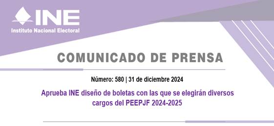 Aprueba INE diseño de boletas con las que se elegirán diversos cargos del PEEPJF 2024-2025
